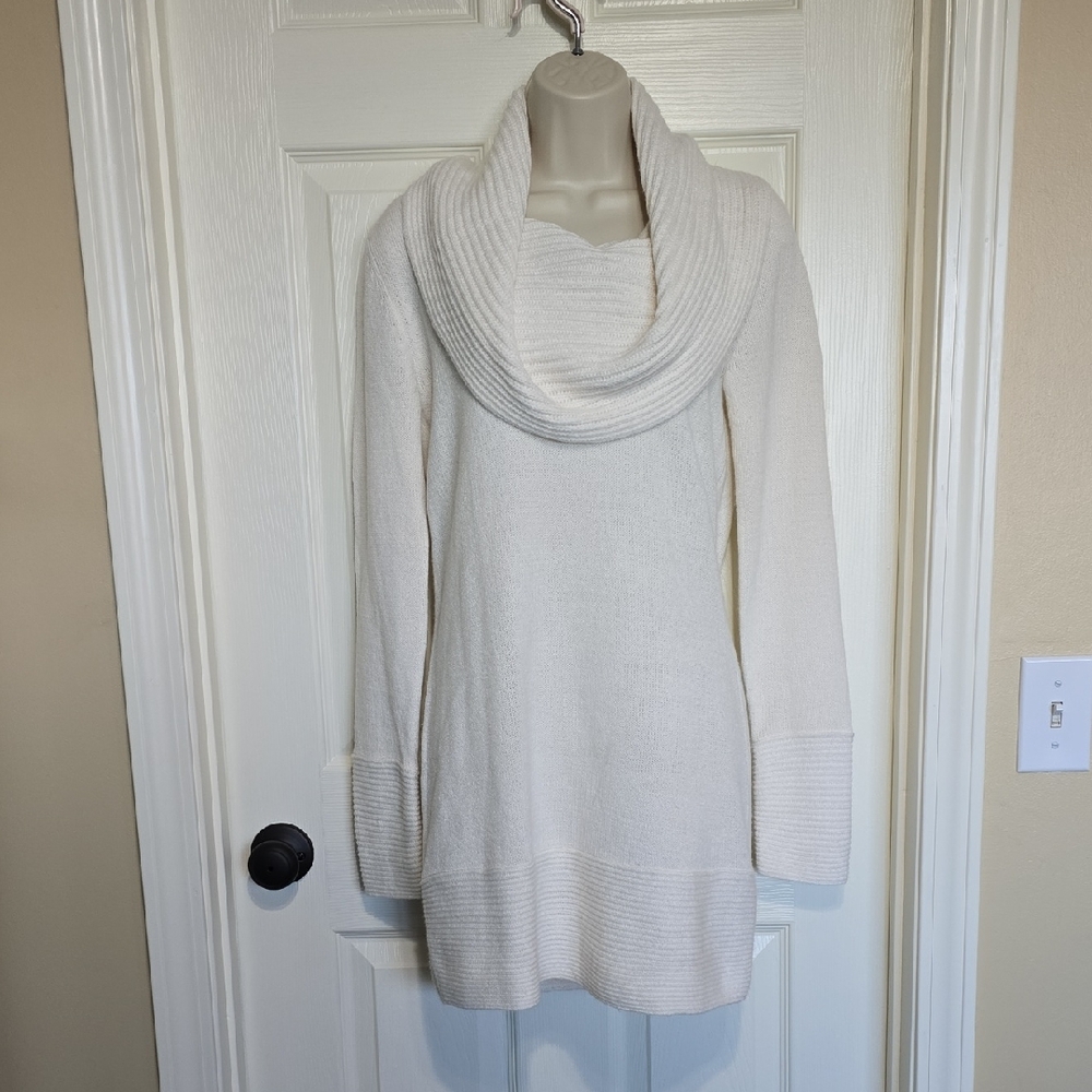 Elegant White Cowl Neck Sweater